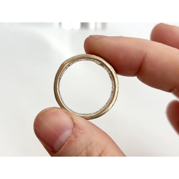 Daisy Floral Cutout Designed 925 Sterling Silver Vintage Ring - sz 9.25 - Picture 6 of 10